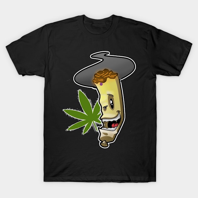 Cigar smoking Marijuana T-Shirt by LupaShiva